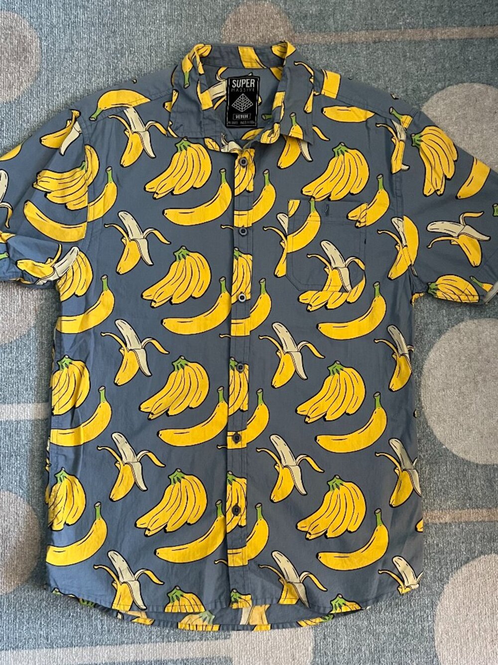 Men's Banana Print Button-Down Shirt by Super Massive